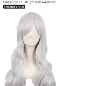 Glamorous Silver Long Curly Wig